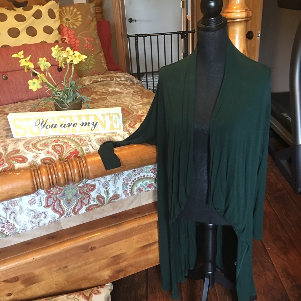 Women’s 2X dark emerald green duster by Emerald